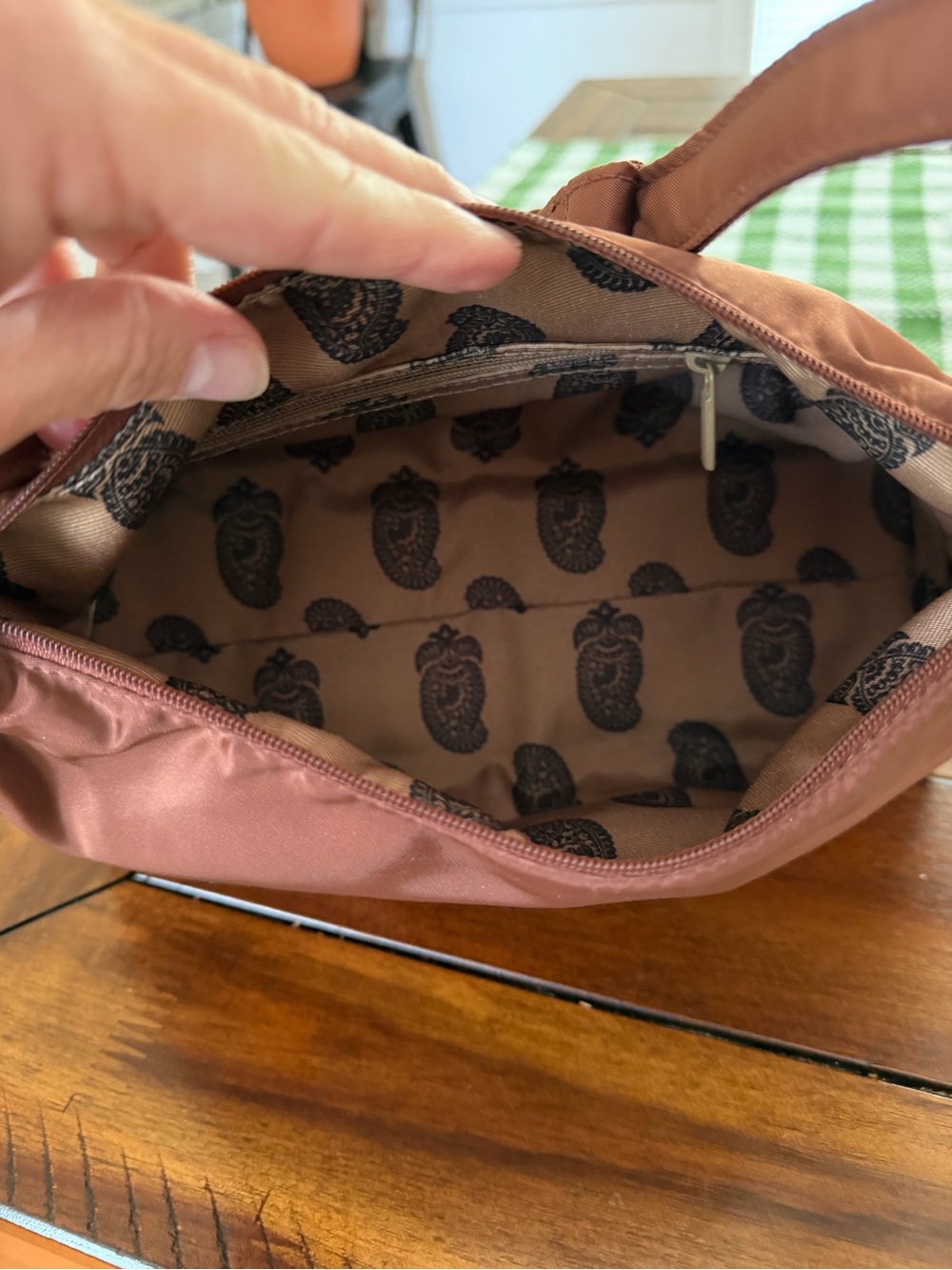 Vera Bradley Women's Nylon Roxbury Crescent Shoulder Bag in color Cinnamon - Picture 4 of 5